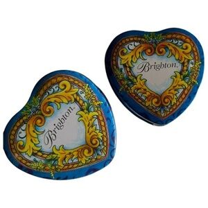 Brighton | 2 Heart shape Painted Jewelry Tins